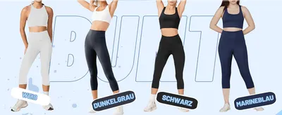 Shows the leggings available in four colours so shoppers can pick their preferred shade before buying.