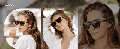 Builds brand identity and aspirational appeal through a curated three-panel collage of lifestyle photography under the SOJOS logo.