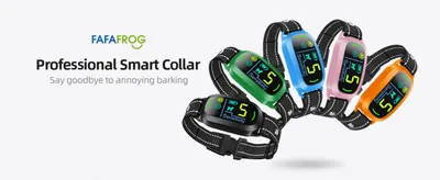 Communicates the collar's core benefit of stopping unwanted barking, reassuring the shopper it solves their main problem. Shows the collar is available in multiple colors so shoppers can pick the…
