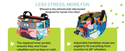 Highlights two distinct functional benefits — secure storage and adjustable fit — in a segmented two-panel layout.