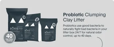 Introduces the product line and its core probiotic benefit, reassuring shoppers of natural 40-day odor control.
