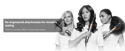 Shows the attachments suit different hair types, lengths and styles, so shoppers know it works for them.