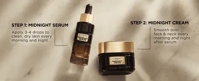 Shows the serum-then-cream routine step by step so shoppers know how to use both products together.