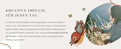 Uses an emotional lifestyle scene of a child in nature to reinforce the cards' role in building daily mindfulness habits.