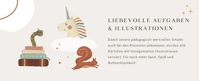 Highlights the charming, hand-drawn character illustrations that make the cards appealing and fun for children.