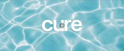 Opens with a fresh, watery Cure brand video to set a hydrating, clean tone for the product.