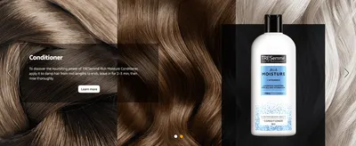 Presents the Rich Moisture Conditioner with a short usage tip, so shoppers see how to get nourished hair.