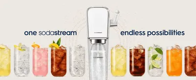 Positions one SodaStream device as capable of making endless drink varieties, appealing to shoppers who want flexibility from a single purchase.