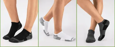 Shows the socks worn in real, everyday settings to help shoppers picture the fit and look on foot.