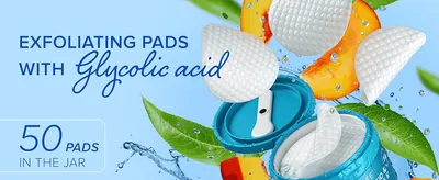 Introduces the product and highlights the key ingredient and pad count included in the jar.