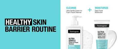 Presents two complementary products as a simple two-step cleanse-and-moisturize routine so shoppers see how to use them together.