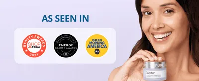 Builds third-party credibility by showing recognition from beauty award programs and a national TV show.