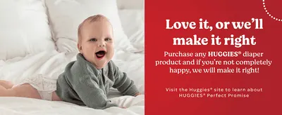 Reassures shoppers that Huggies will make it right if they are not completely happy, which lowers the risk of buying. Presents one clear guarantee over a happy baby photo to build trust at the point…