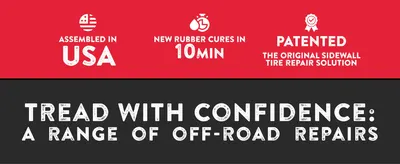 Builds confidence in the product's origin, quick repair time, and patented design before introducing the off-road repair range. Quantifies how quickly the repair sets to reassure shoppers of fast,…