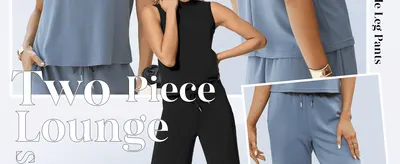 Introduces the two-piece lounge set as a coordinated, effortless-style outfit.
