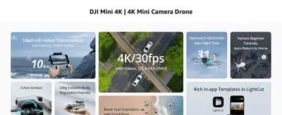 Showcases the drone's core specs and capabilities in a segmented grid so shoppers can quickly grasp key performance stats. Highlights concrete performance and…