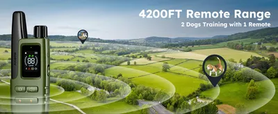 Highlights the 4200ft wireless range and dual-dog capability to reassure shoppers the remote works at a distance and with multiple pets. Highlights the 4200ft wireless range and dual-dog capability…