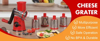 Uses a checklist of four claims (multipurpose, efficient, safe, BPA-free/durable) to quickly build confidence in the product.