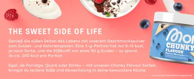 Highlights the specific calorie and sugar-equivalent savings versus using regular sugar. Communicates the core benefit of adding sweetness to food and drinks for far fewer calories.