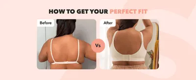 Shows a before/after comparison to prove the bra delivers a visibly better fit and posture.