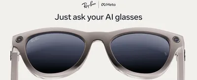 Establishes the co-branded Ray-Ban and Meta identity to build trust and recognition. Highlights the glasses' AI voice assistant as the core differentiating feature.