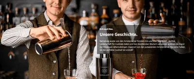 Introduces the Amsterdam-based founders and their passion for mixology to build an emotional connection and trust in the brand.