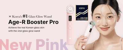 Introduces the Age-R Booster Pro and its new pink colorway to build brand and product recognition. Uses a Korea Brand Preference Award badge to build third-party credibility and trust in the…