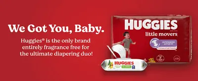 Reassures shoppers that both the diapers and wipes are entirely fragrance free for gentle care.