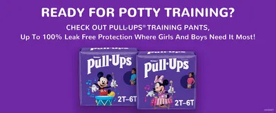 Reassures parents that Pull-Ups training pants deliver up to 100% leak-free protection for both boys and girls.