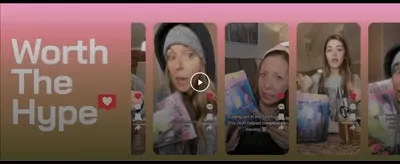 Uses real customer video reactions to build trust and show the product is genuinely popular.