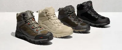 Shows the range of color options available across the boot lineup to help shoppers pick a style.