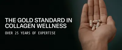 Positions the brand as the trusted, experienced authority in collagen wellness to reassure shoppers of quality.