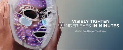 Communicates that the under-eye treatment visibly tightens skin quickly, reassuring shoppers of fast results.