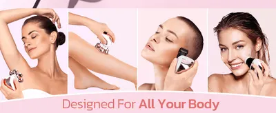 Shows the product can be used comfortably across multiple body areas, from underarms to face.