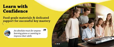Reassures shoppers that the stickers use food-grade materials and come with dedicated support to help learners succeed. Builds trust by showing a genuine customer endorsement praising the product…