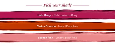 Helps shoppers choose the right shade by presenting the brand's full color lineup with names and descriptions.