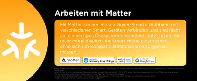 Reassures shoppers that the bulb works with Matter and major smart home ecosystems so they can build a smart home without compatibility worries.