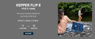Presents one model from the brand's cooler lineup with capacity specs and lifestyle context to help shoppers choose the right size for their needs. Communicates the cooler's capacity in both can…