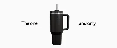 Uses the tagline 'The one and only' with a clean studio product shot to position the tumbler as the definitive, iconic choice rather than highlight a specific feature.
