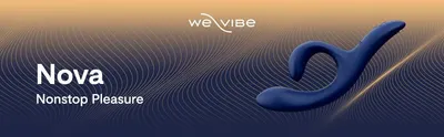 Introduces the We-Vibe Nova under the brand name with a Nonstop Pleasure tagline to build brand recognition and set a premium tone. Highlights the lasting pleasure promise of the Nova with one clean…