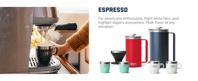 Showcases the brands espresso product lineup and positions the products for coffee enthusiasts across different brewing preferences.