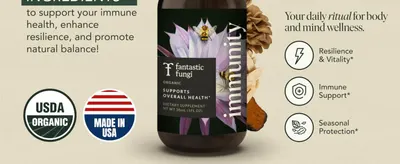 Showcases multiple health benefits of the supplement including resilience and vitality, immune support, and seasonal protection to help shoppers understand the comprehensive wellness value.…