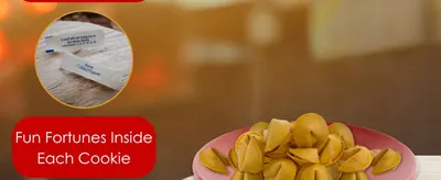 Highlights the unique feature of fortune messages inside each cookie to communicate added value and entertainment for shoppers.