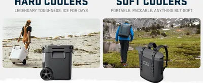 Presents the brand's two cooler product lines side-by-side to help shoppers understand the different options available and choose the right cooler type for their needs.