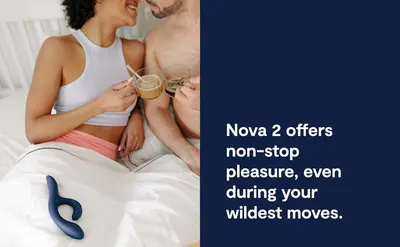 Communicates that the product delivers uninterrupted pleasure even during vigorous movement. One lifestyle photo with one headline keeps the message focused on a single core benefit. Shows a relaxed…