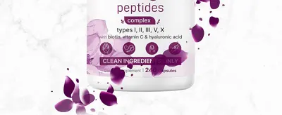 Showcases the multiple peptide types and key ingredients in the formula to communicate product sophistication and comprehensive benefits to shoppers.