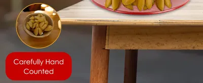 Communicates the brand's attention to detail and quality assurance by highlighting that the product is carefully hand counted, building trust and reassuring shoppers of premium care.