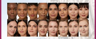 Shows the product suits a wide range of skin tones and ages to reassure shoppers it works for them.