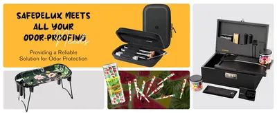 Reinforces the brand promise of reliable odor protection while showing a broad lineup of storage and accessory options.