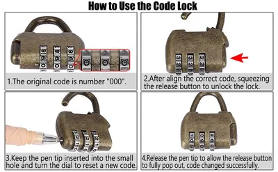Provides clear step-by-step instructions on how to use and reset the code lock, helping shoppers understand the product's operation and setup process.
